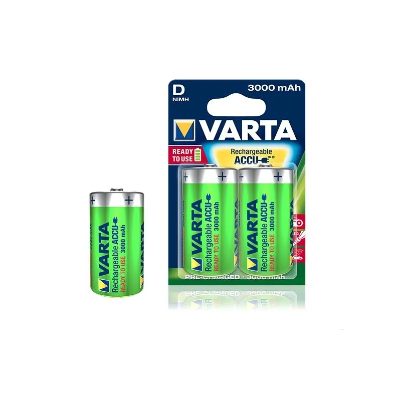 ▷ Piles rechargeables Varta D 1.2V 3000mAh Ni-MH