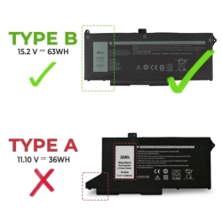 Batterie d'ordinateur portable pour DELL LATITUDE 5420 5520 PRECISION 3560 SERIES | RJ40G