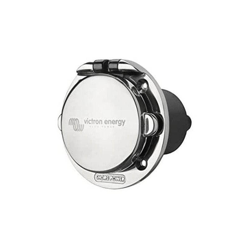 Prise de quai stainless with cover 16A/250Vac (2p/3w) Victron Energy (SHP301602000)