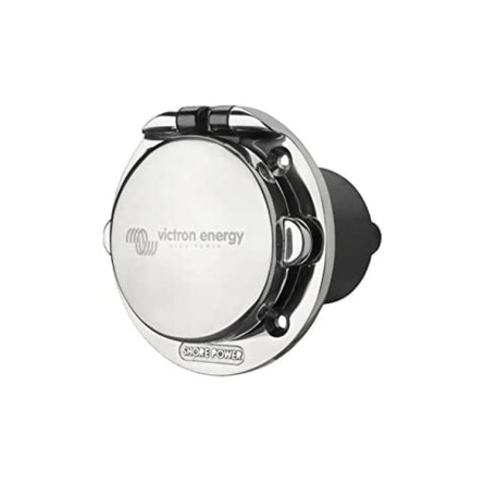 Prise de quai stainless with cover 16A/250Vac (2p/3w) Victron Energy (SHP301602000)