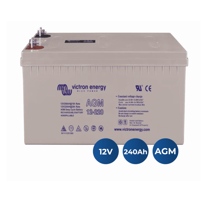 12V/240Ah Batterie AGM à décharge profonde (M8) Victron Energy (BAT412124081)
