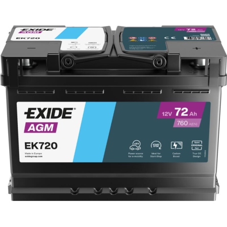 Batterie Exide EK720 Start-Stop AGM 72Ah