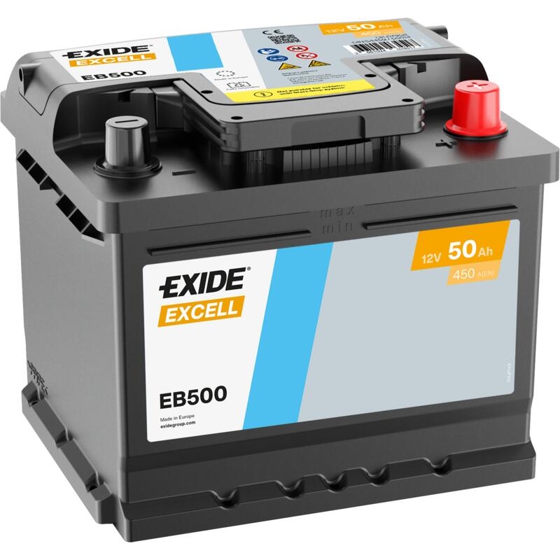 Batterie voiture Exide Excell EB500 50Ah