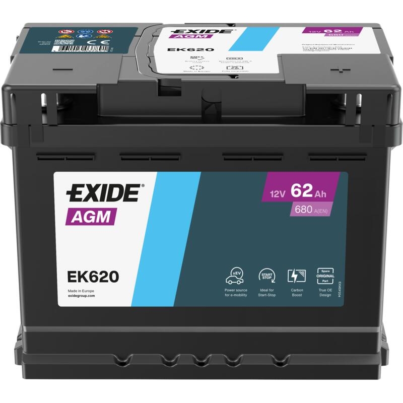 Batterie Exide EK620 Start-Stop AGM 62Ah