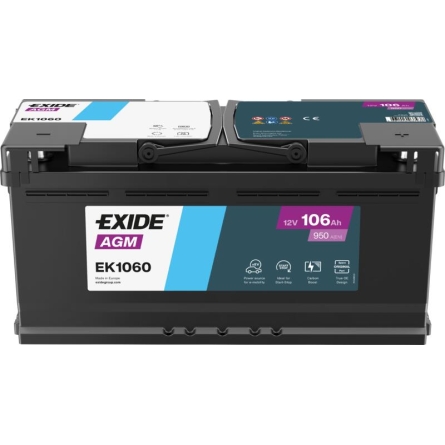 Batterie Exide EK1060 Start-Stop AGM 106Ah