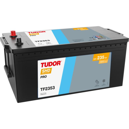 Tudor SHD PRO TF2353 12V 235Ah 1300A, 518 × 274 × 240 mm, Disposition des bornes: ETN 3