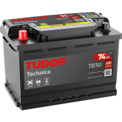 Tudor Technica TB741 12V 74Ah 680A, 278 × 175 × 190 mm, Borne positive à gauche