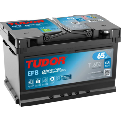 Tudor EFB TL652 12V 65Ah 650A, 278 × 175 × 175 mm, Borne positive à droite