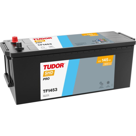 Tudor SHD PRO TF1453 12V 145Ah 900A, 513 × 189 × 223 mm, Disposition des bornes: ETN 3