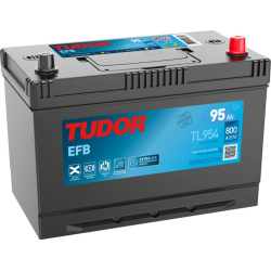 Tudor EFB TL954 12V 95Ah 800A, 306 × 173 × 222 mm, Borne positive à droite