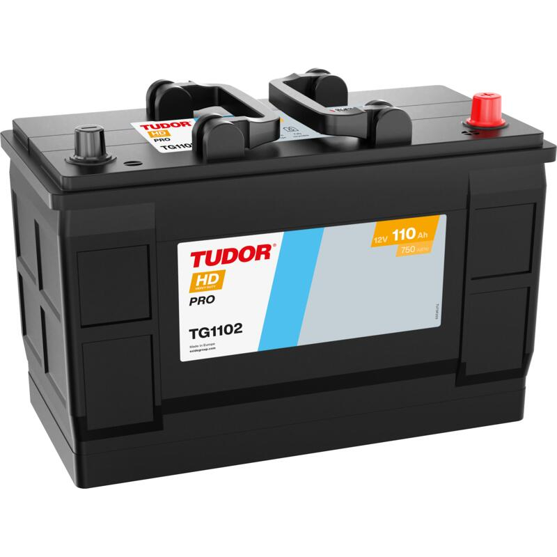 Tudor HD PRO TG1102 12V 110Ah 750A, 349 × 175 × 235 mm, Borne positive à droite