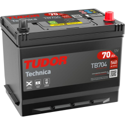 Tudor Technica TB704 12V 70Ah 540A, 270 × 173 × 222 mm, Borne positive à droite