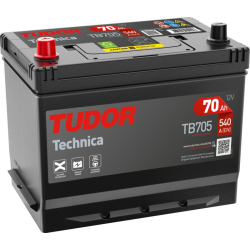 Tudor Technica TB705 12V 70Ah 540A, 270 × 173 × 222 mm, Borne positive à gauche