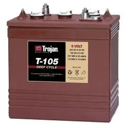 (Ancien modèle) Trojan Motive T-105 6V 225Ah Batterie au Plomb Inondée à Décharge Profonde