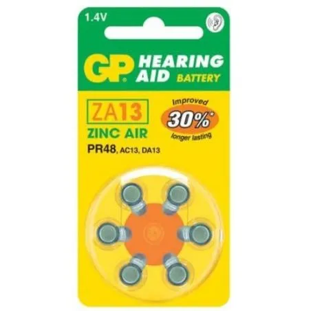 Piles auditives GP Mod.ZA13 (Pack de 60 piles)