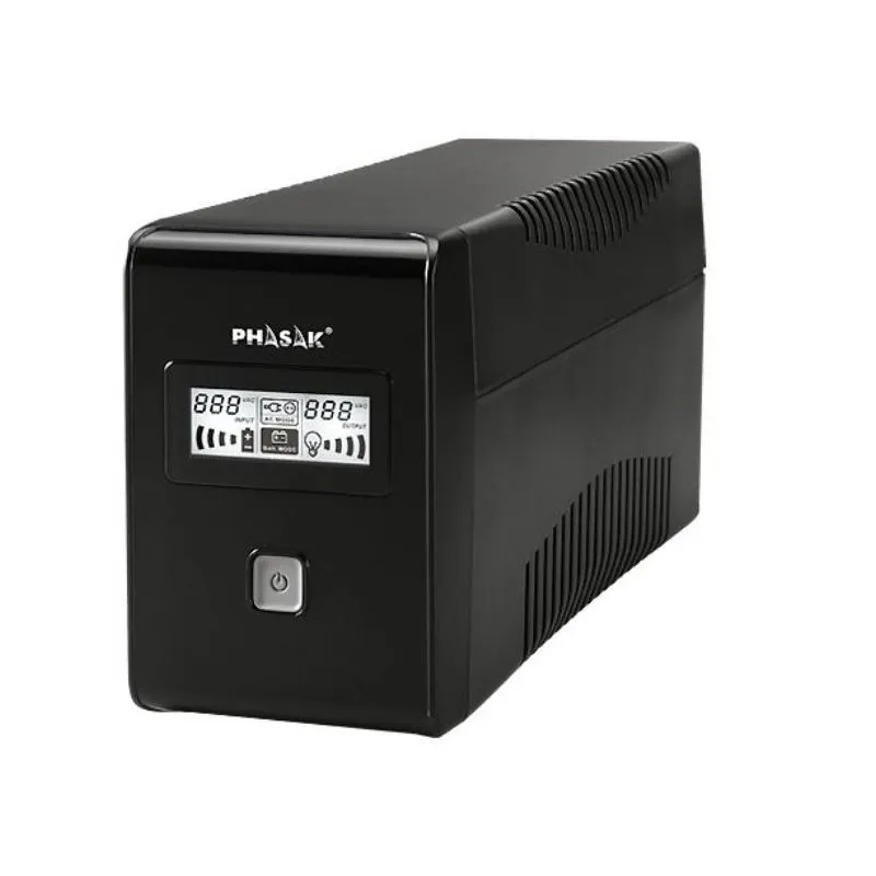 UPS Phasak 1000VA LCD USB avec protection pour connecteur RJ45