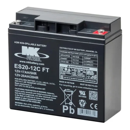Batterie Plomb-Acide AGM 12V 20Ah MK POWERED ES20-12C FT