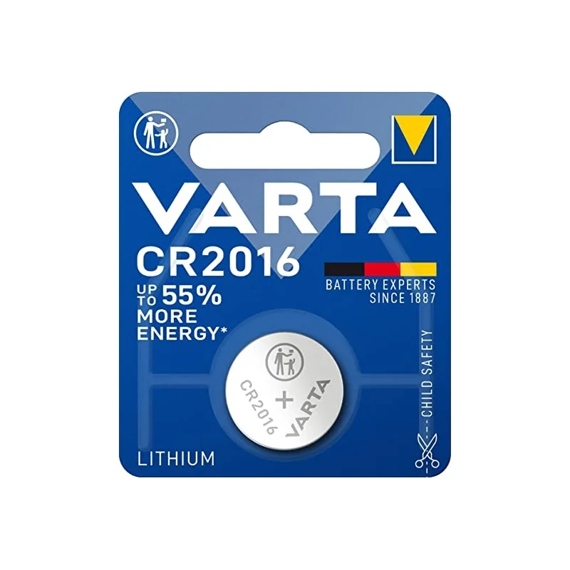Piles Boutons au Lithium Varta CR2016 (1 Unité)