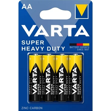 Piles Zinc-Carbone Varta AA Super Heavy Duty (4 Unités)