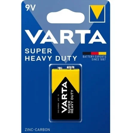 Piles Zinc-Carbone Varta 9V Super Heavy Duty (1 Unité)