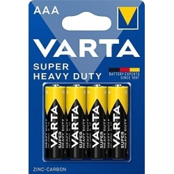Piles Zinc-Carbone Varta AAA Super Heavy Duty (4 Unités)