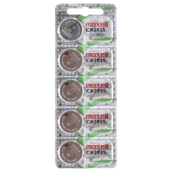Pack 5 piles Bouton Lithium MAXELL CR2025
