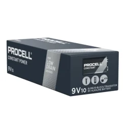 Piles Alcalines Duracell Industrial 9V 6LR61 remplacées par Procell Constant Power (10 Unités)