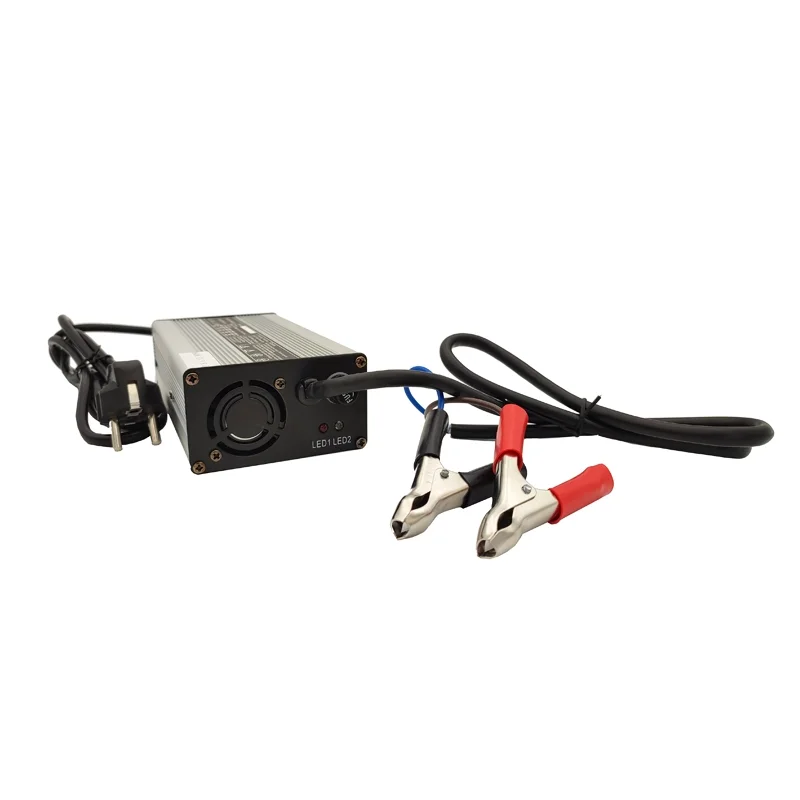 Chargeur de 10A pour Batterie 12V Lithium avec Pinces Crocodiles