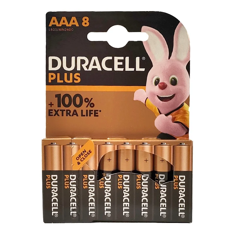 Piles Alcalines Duracell AAA LR03 MN2400 Plus Power (8 Unités)