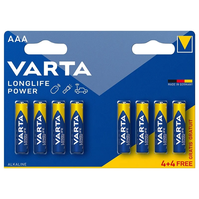 Piles Alcalines Varta AAA Longlife Power (4+4 Unités)