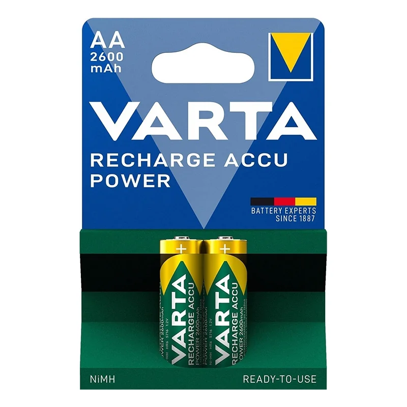 Piles rechargeables AA Varta 2600mah blister de 2 unités