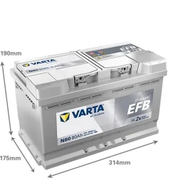 Nouvelle batterie Varta N80 Start Stop EFB 80Ah