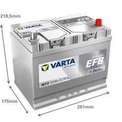 Nouvelle batterie Varta N72 Start Stop EFB 72Ah