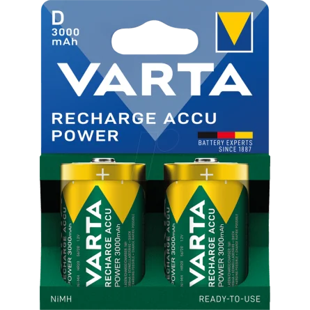 Piles rechargeables Varta D 1.2V 3000mAh Ni-MH