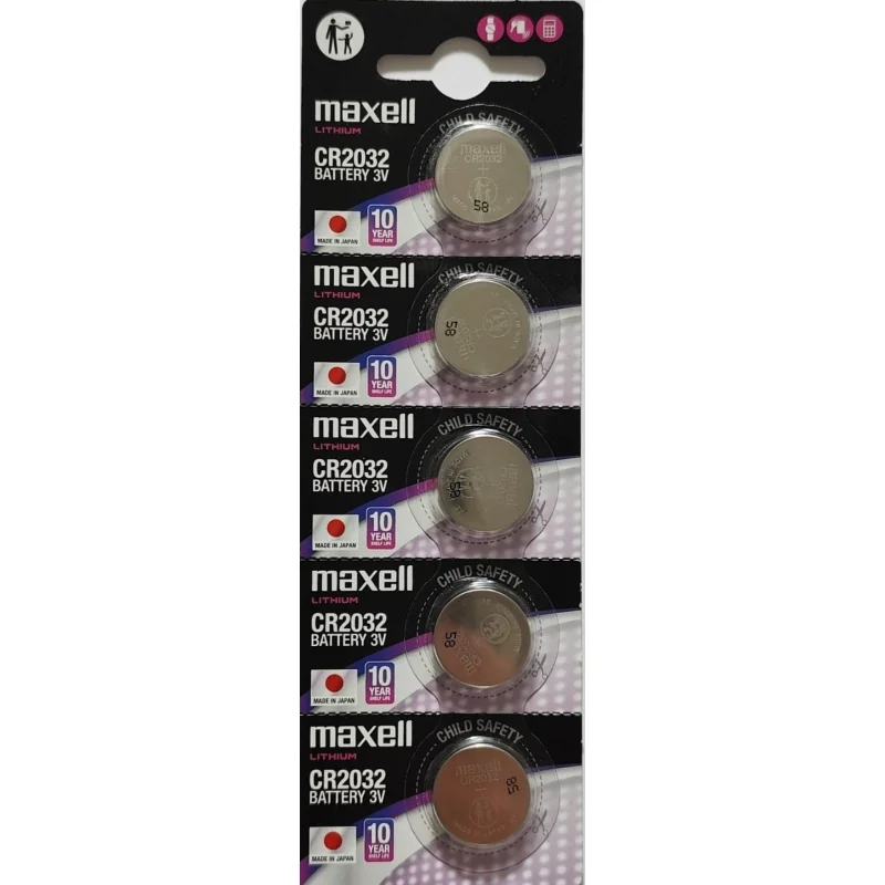 Piles Boutons au Lithium Maxell CR2032 (5 Unités)