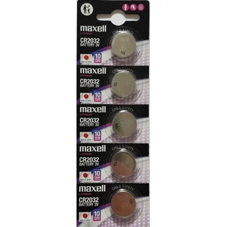 Piles Boutons au Lithium Maxell CR2032 (5 Unités)