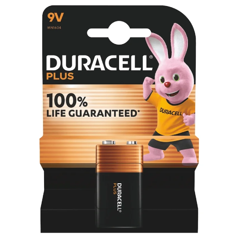 Piles Alcalines Duracell 9V 6LR61 Plus Power (1 Unité)