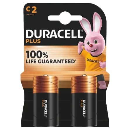 Piles Alcalines Duracell C LR14 MN1400 Plus Power (2 Unités)