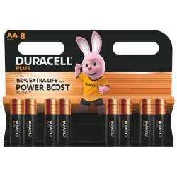 Piles Alcalines Duracell AA LR6 MN1500 Plus Power (8 Unités)