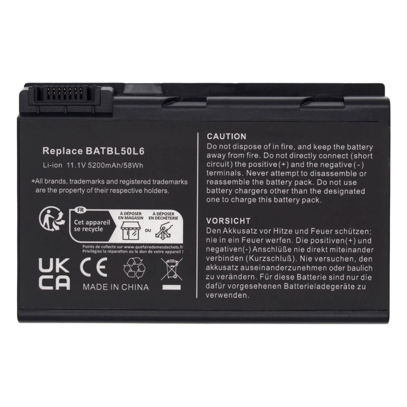 Batterie d'ordinateur portable pour ACER BATBL50L4 BATBL50L6 BATBL50L8 BATBL50L8H BATCL50L4 11.1V
