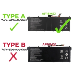 Batterie d'ordinateur portable ACER ASPIRE A315-51 AP16M5J