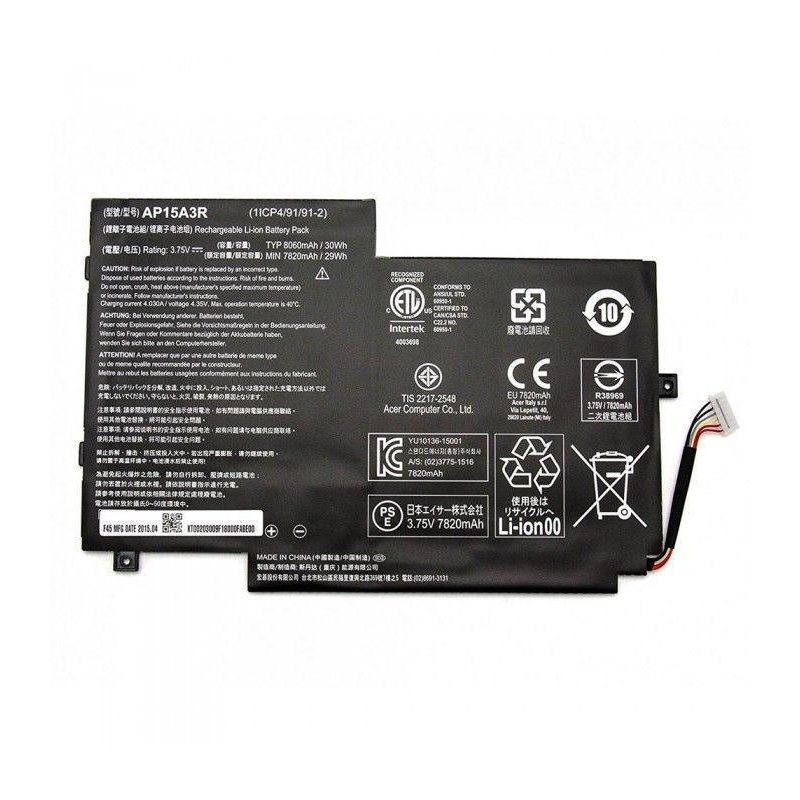 Batterie d'ordinateur portable pour ACER ASPIRE SWITCH 10E SW3-013-1566 AP15A3R
