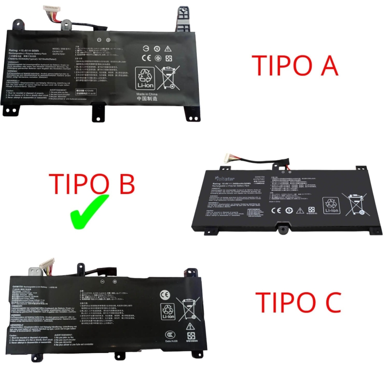 Batterie d'ordinateur portable pour ASUS ROG STRIX GL504G GL504GM GL504GS C41N1731